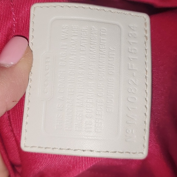 Coach Large Leather Pink Gray Business Work Tote Diaper Bag Signature C Rare - Picture 14 of 16